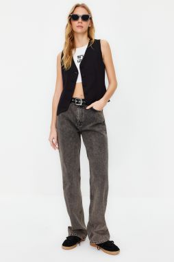 Trendyol Anthracite Low Waist Wide Leg Jeans