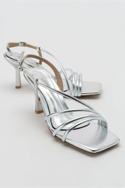 LuviShoes Narva Silver Metallic Women's Heeled Shoes