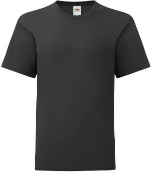 Black children's t-shirt in combed cotton Fruit of the Loom