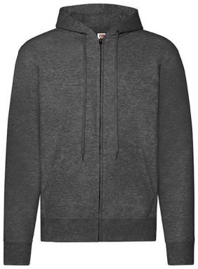 Dark Grey Zippered Hoodie Classic Fruit of the Loom