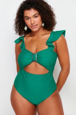 Trendyol Curve Green Balconette Swimsuit with Recovery Effect