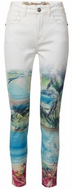 Desigual Jeansy Pant Juno White - ženy