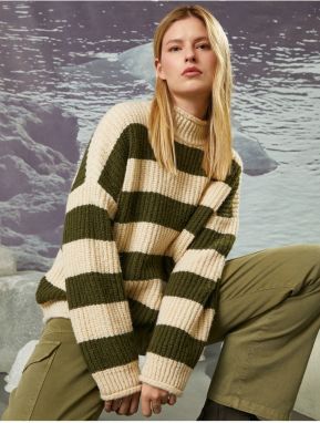 Koton Şahika Ercümen X Cotton - Pletený oversize sveter s rolákom