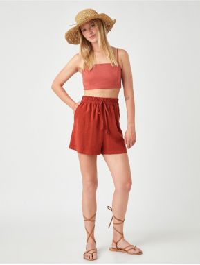 Koton Tie Waist Shorts Linen Blend