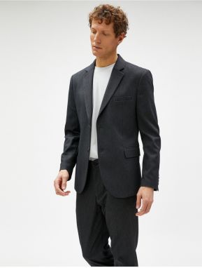 Koton Blazer Jacket Pocket Detailed Button Slim Fit