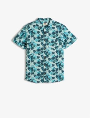Koton Floral Patterned Short Sleeve Cotton Shirt