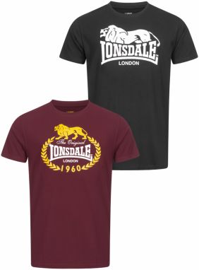 Pánske tričká Lonsdale 117433-Black/Oxblood