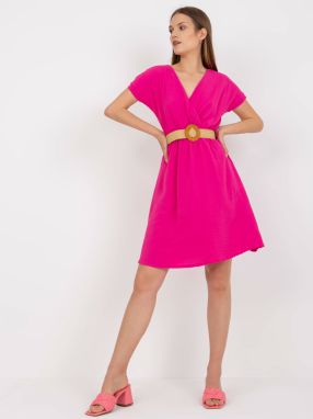 Fuchsia Ležérne šaty s krátkym rukávom RUE PARIS