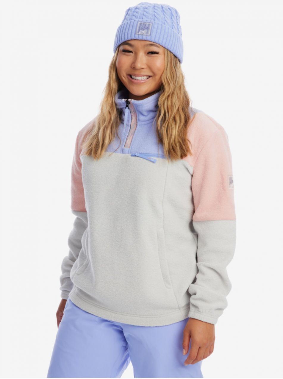 Svetlosivá dámska flísová mikina Roxy Chloe Kim - Ženy