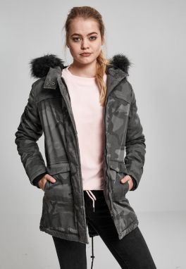 Dámy Overdyed Camo Parka tmavá kamufláž