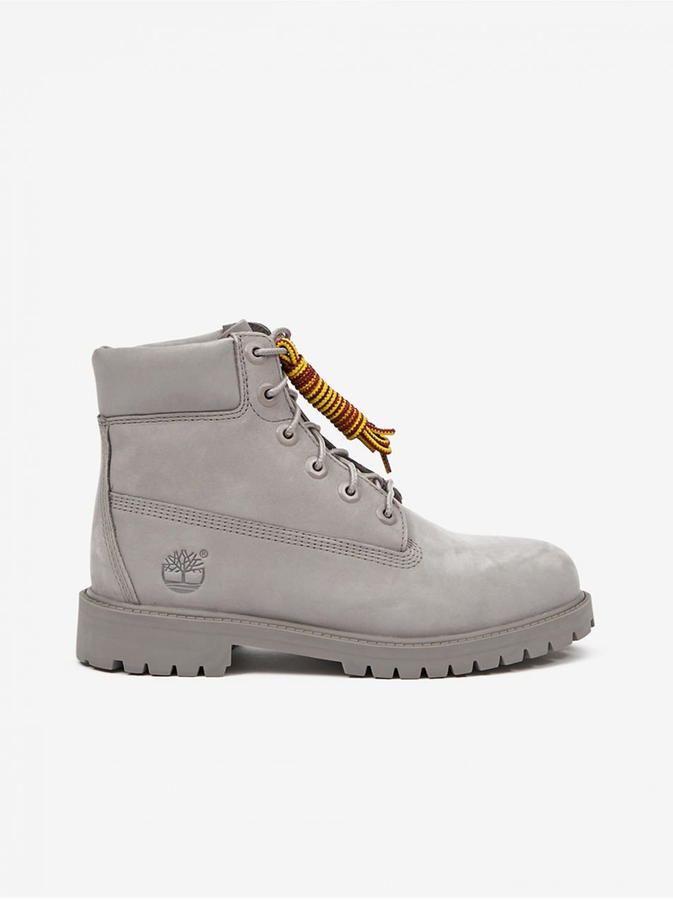 Svetlosivé dámske kožené členkové topánky Timberland 6 In Prem boo - Dámske