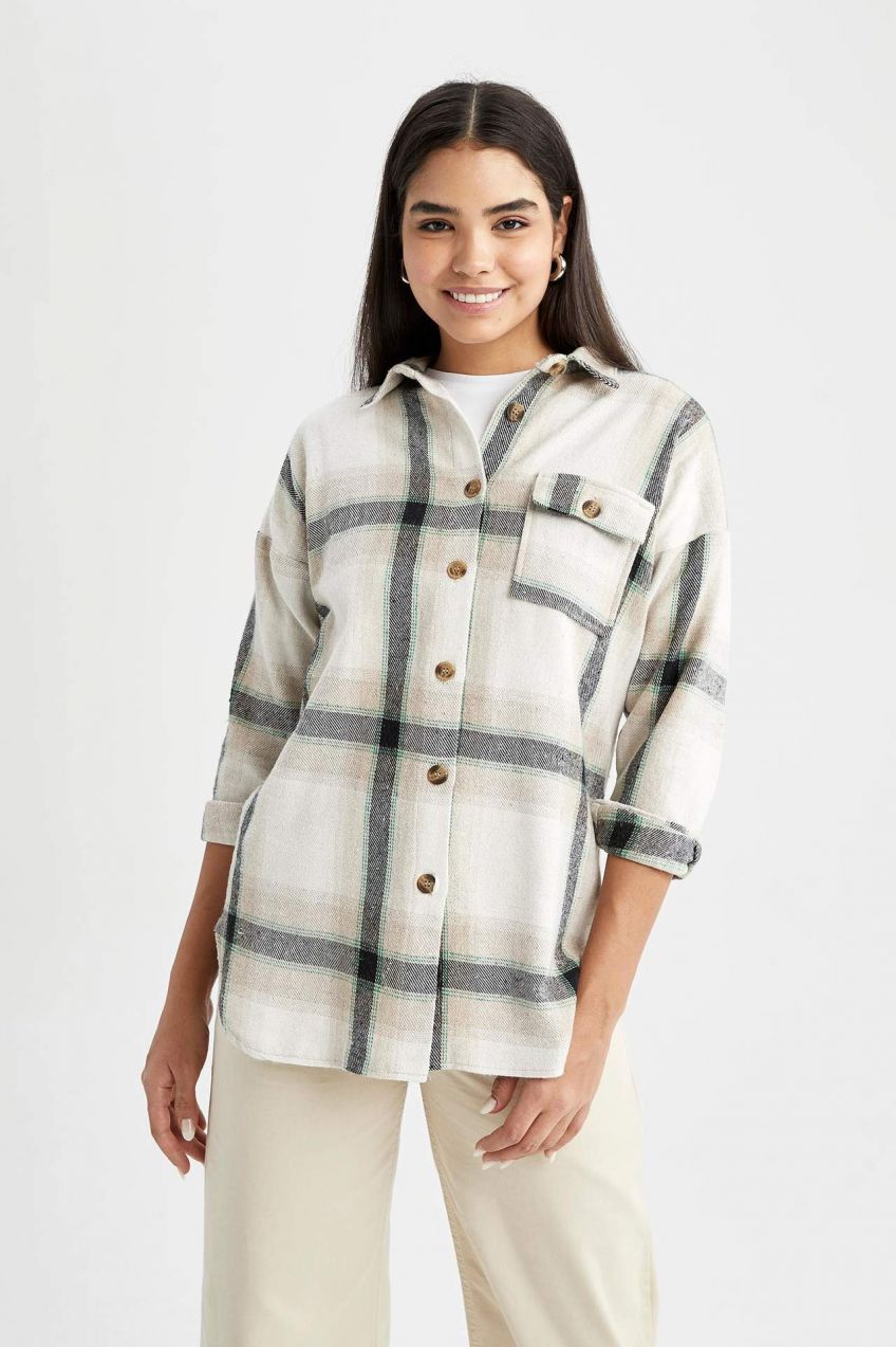 DEFACTO Flannel Long Sleeve Shirt