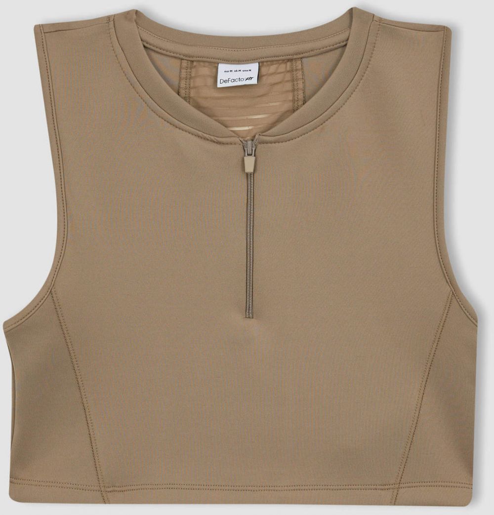 Defacto Fit Crop Top Halter Golier Bez Rukávov Športová Podprsenka Atlétka