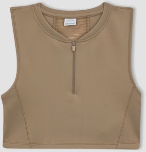 Defacto Fit Crop Top Halter Golier Bez Rukávov Športová Podprsenka Atlétka