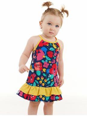 Denokids Floral Baby Girl Poplin Cotton Summer Strap Dress