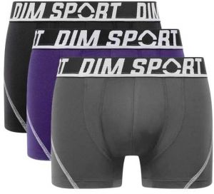 DIM SPORT MICROFIBRE BOXER 3x - Pánske športové boxerky 3 ks - sivá - modrá - čierna