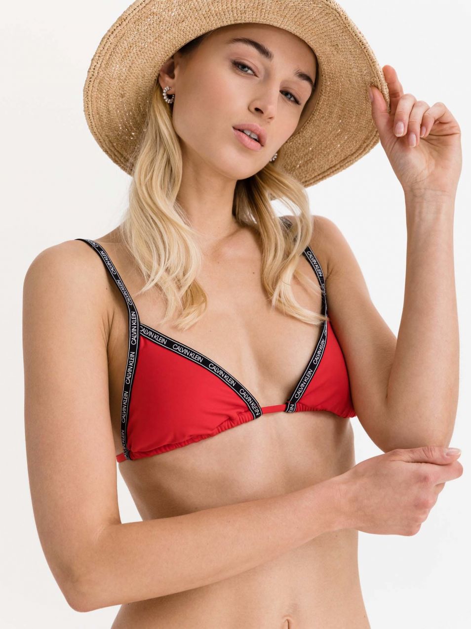Červený horný diel plaviek Triangle Calvin Klein Underwear