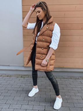 Dámska dvojradová vesta KESJA čokoláda Dstreet z