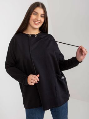 Basic Black Cotton Sweatshirt Plus Sizes