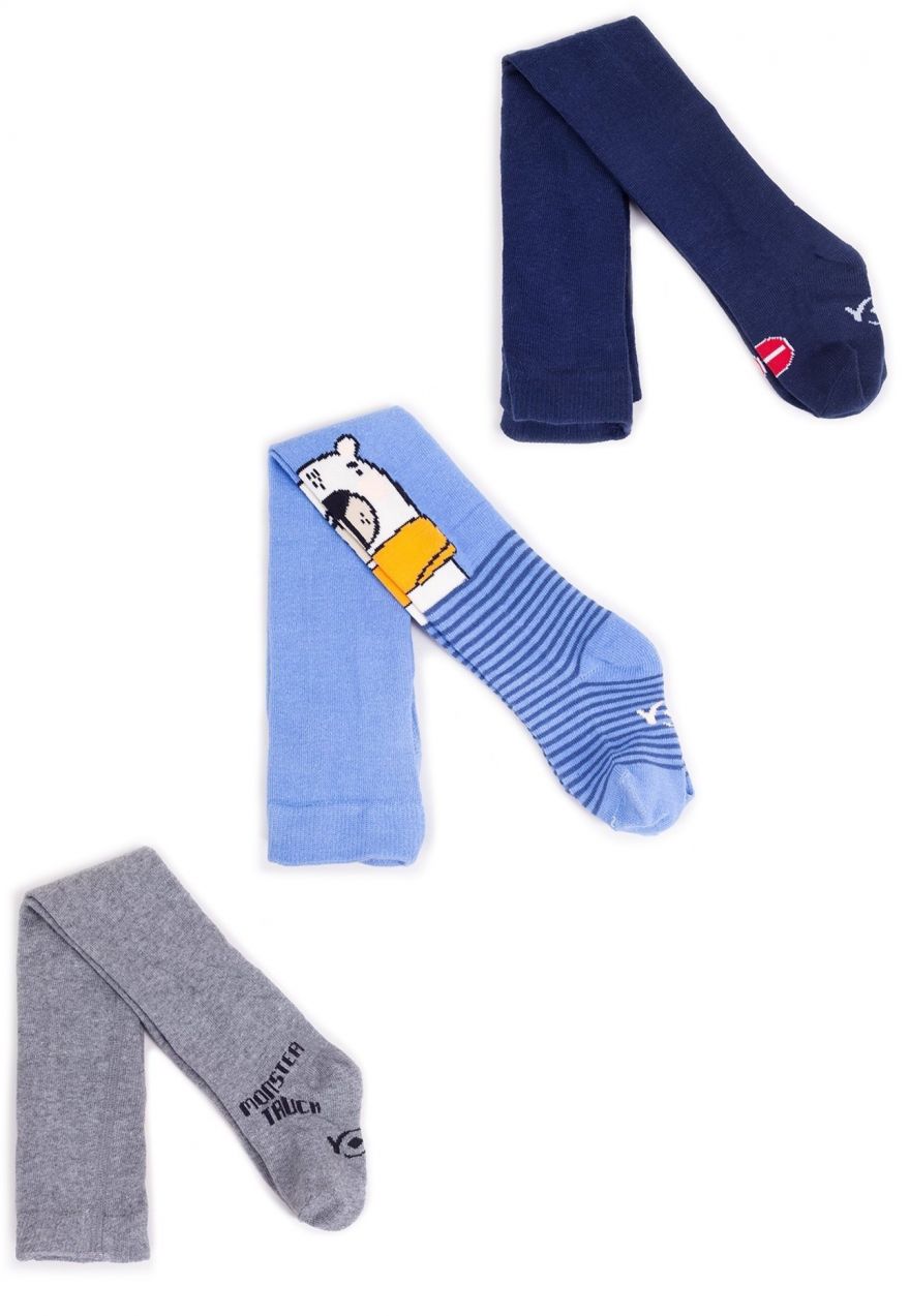 Yoclub Kids's Boys' Cotton 3Pack Tights RAB-0003C-AA00-0014