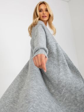 Grey women's knitted cardigan