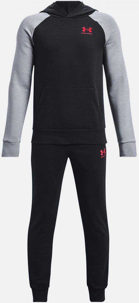 Šedo-čierna chlapčenská tepláková súprava Under Armour UA Rival Fleece Suit