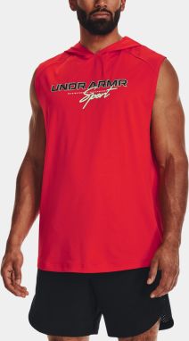 Červená pánska mikina bez rukávov Under Armour UA RFS SL Hoodie