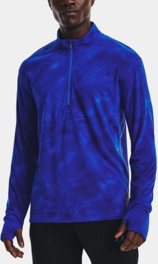 Modré pánske vzorované športové tričko s dlhým rukávom Under Armour