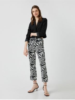 Koton Zebra vzorované nohavice slim fit