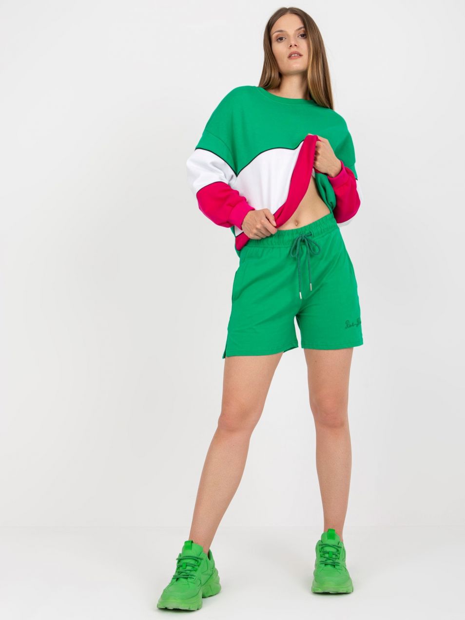Basic green sweatpants made of cotton RUE PARIS