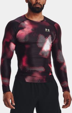 Červeno-čierne pánske tričko Under Armour UA IsoChill Prtd Comp LS