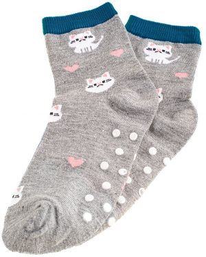 Non-slip Children's Socks Shelvt Gray Cats