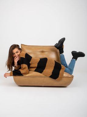 Black-camel striped cardigan OCH BELLA