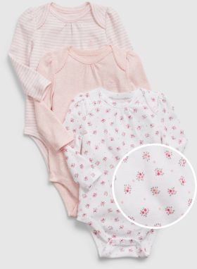 Ružové detské body organic first favorit GAP, 3ks