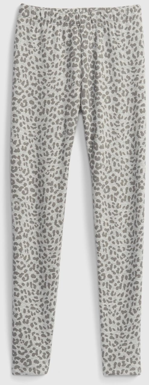 Šedé dievčenské legíny s leopardím vzorom GAP