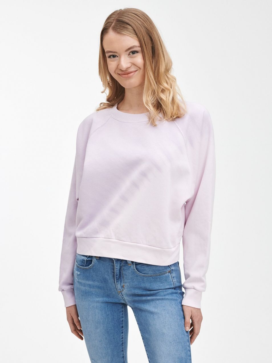 Fialová dámska mikina raglan crop GAP