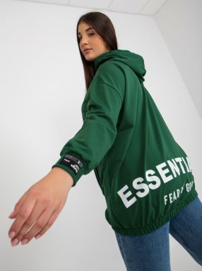 Dark green zipper sweatshirt plus sizes