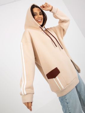 Light beige hoodie with stripes