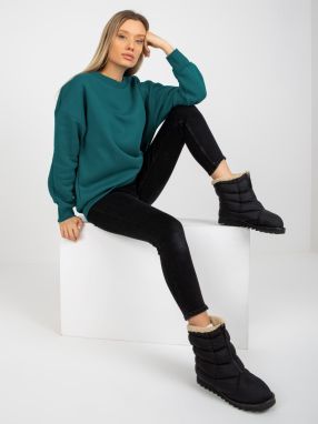 Basic Navy Hoodie with Round Neckline