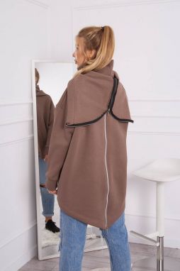 Insulated sweatshirt with zipper at the back mocca