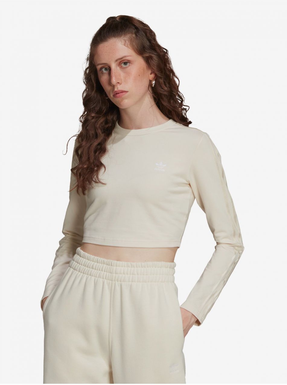 Krémový dámsky crop top adidas Originals