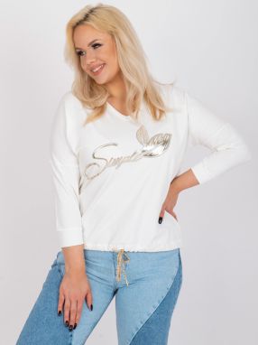 Ecru plus size V blouse with Edna neckline