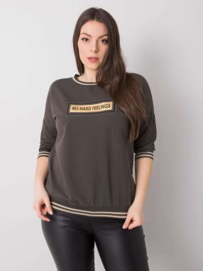 Dark khaki sweatshirt of larger size with Kendal slogan