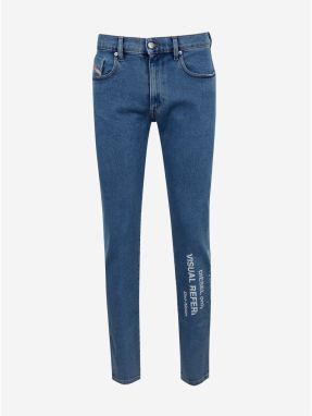 Modré pánske slim fit rifle Diesel Strukt