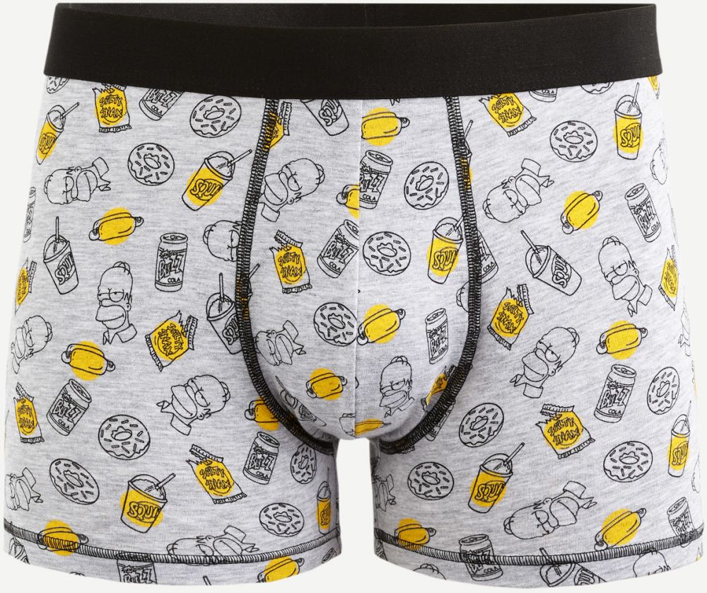 Svetlošedé pánske vzorované trenírky Celio The Simpsons