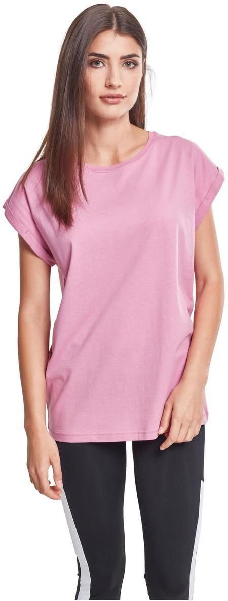 Dámske tričko s predĺženým ramenom v farbe coolpink