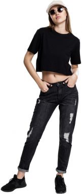 Women's short oversized T-shirt in black color