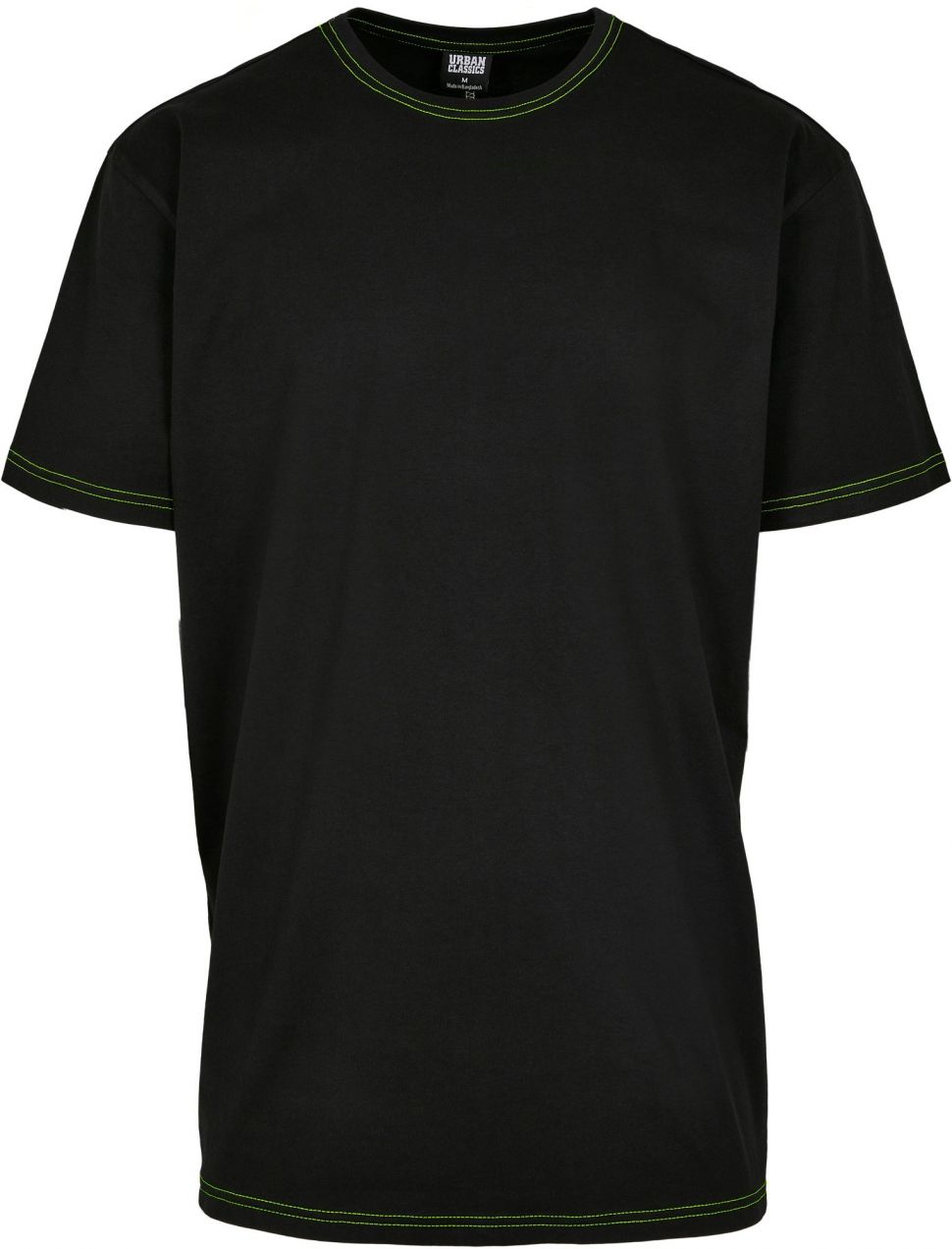 Heavy Oversized Contrast Stitch Tee Black/Electric Lime