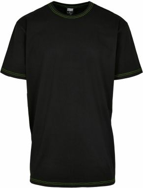 Heavy Oversized Contrast Stitch Tee Black/Electric Lime