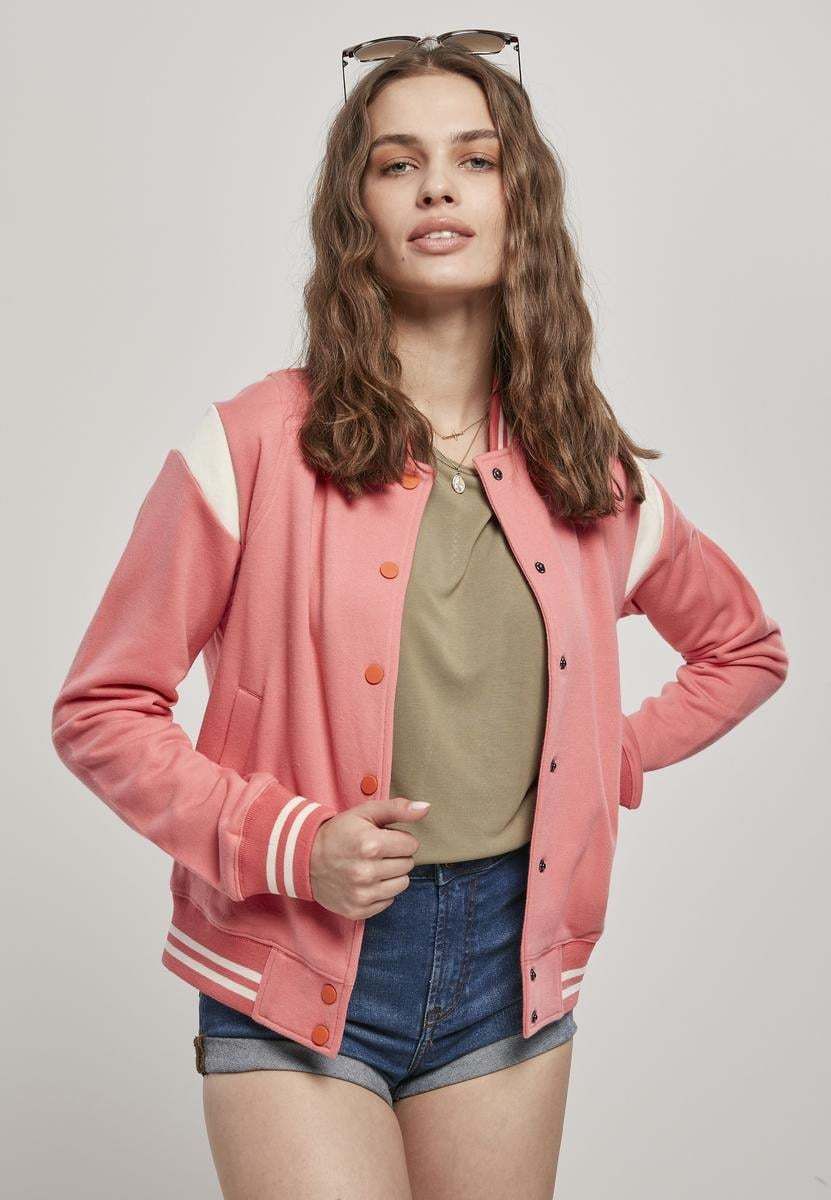 Women's College Sweat Jacket Light Pink/White Sand